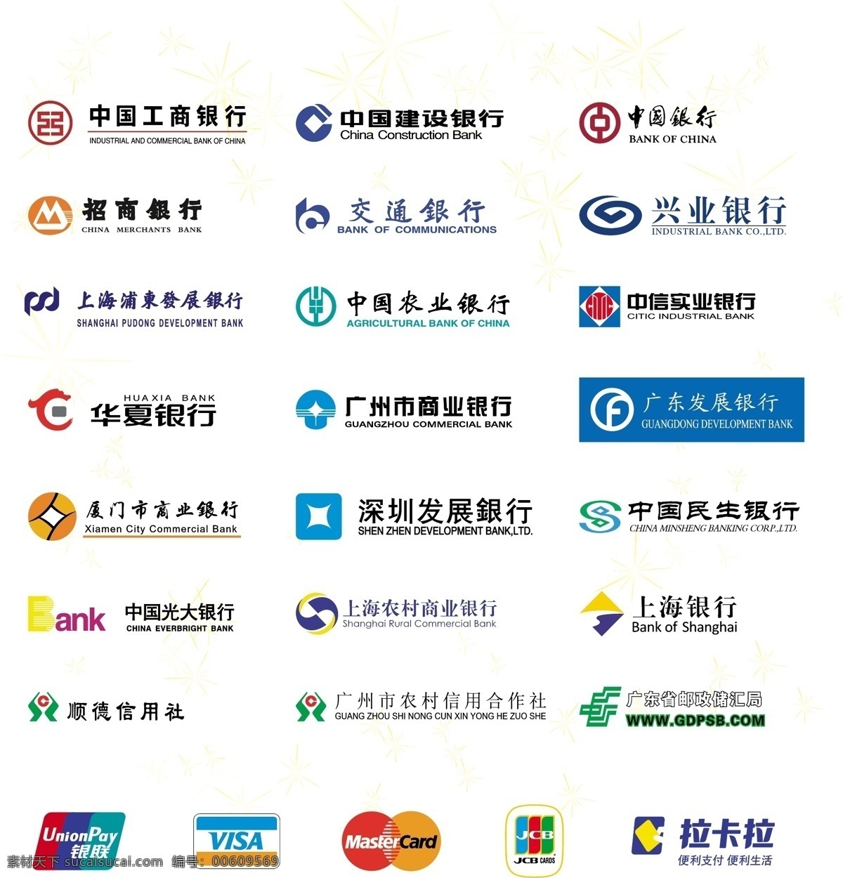 國內(nèi) 銀行 logo 匯總 銀行l(wèi)ogo 銀聯(lián) visa mastercard 萬事達(dá) jcb 拉卡拉 工商銀行 建設(shè)銀行 中國銀行 招商銀行 交通銀行 農(nóng)業(yè)銀行 浦發(fā)銀行 興業(yè)銀行 光大銀行 中國郵政 企業(yè) 標(biāo)志 標(biāo)識標(biāo)志圖標(biāo) 矢量