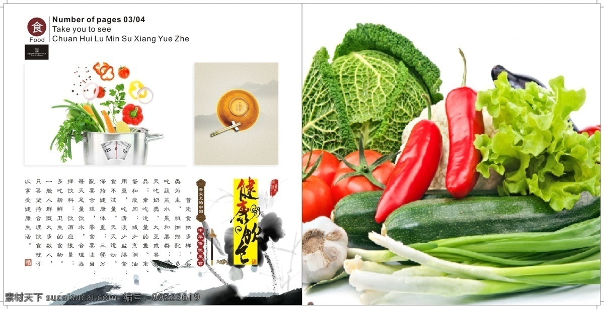 菜譜 菜 式 畫冊設(shè)計 cdr素材 蔬菜 水墨風(fēng) 國粹