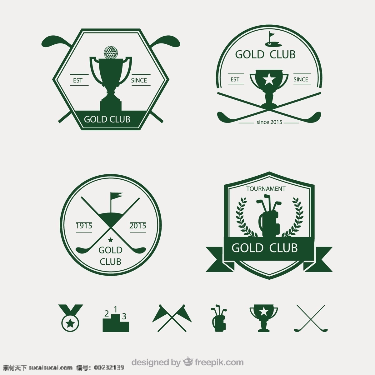 复古 高尔夫 徽章 运动 俱乐部 图标 高清 源文件