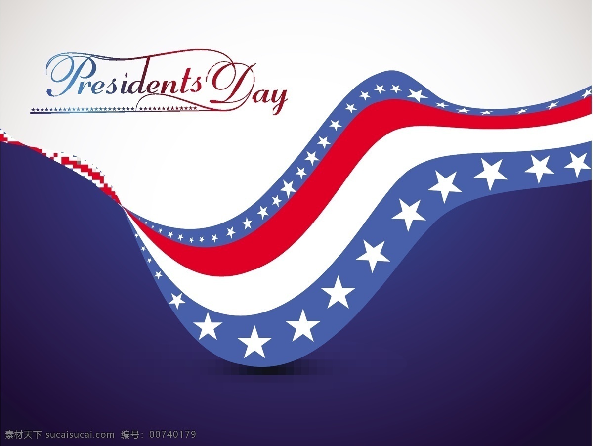 蓝色 背景 美国 总统 日 总统日 星形 带状 白色