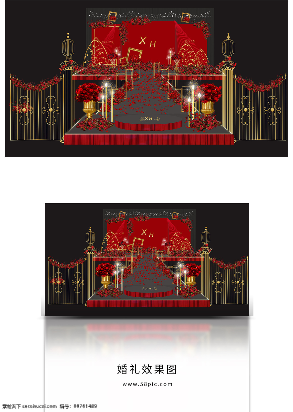 紅色 背景 墻 婚禮 方案 效果圖 舞臺(tái) 背景圖 簡(jiǎn)約 大氣 花藝 圓舞臺(tái) 布藝 道具 燈光 燈帶 花串 展示 地毯 空間 室內(nèi) 合影區(qū) 迎賓區(qū)