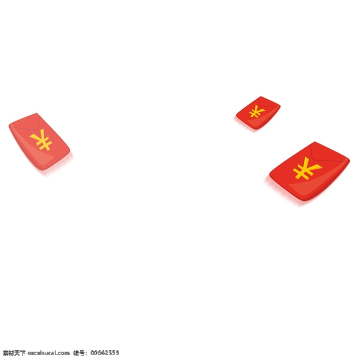 红色 创意 红包 元素 财富 质感 符号 卡通插画 扁平化 电商 活动 打折 优惠 促销 光泽