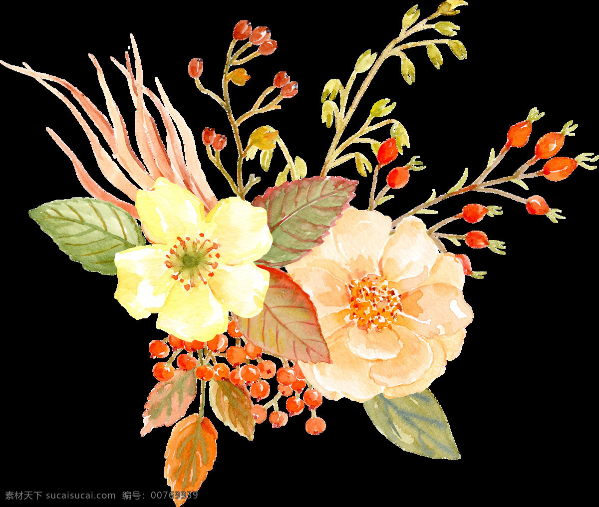 水彩 花朵 装饰 花圈花环 鲜艳花朵 植物花朵 花朵装饰 花卉图案 水彩花朵 婚礼装饰 文化艺术 绘画书法