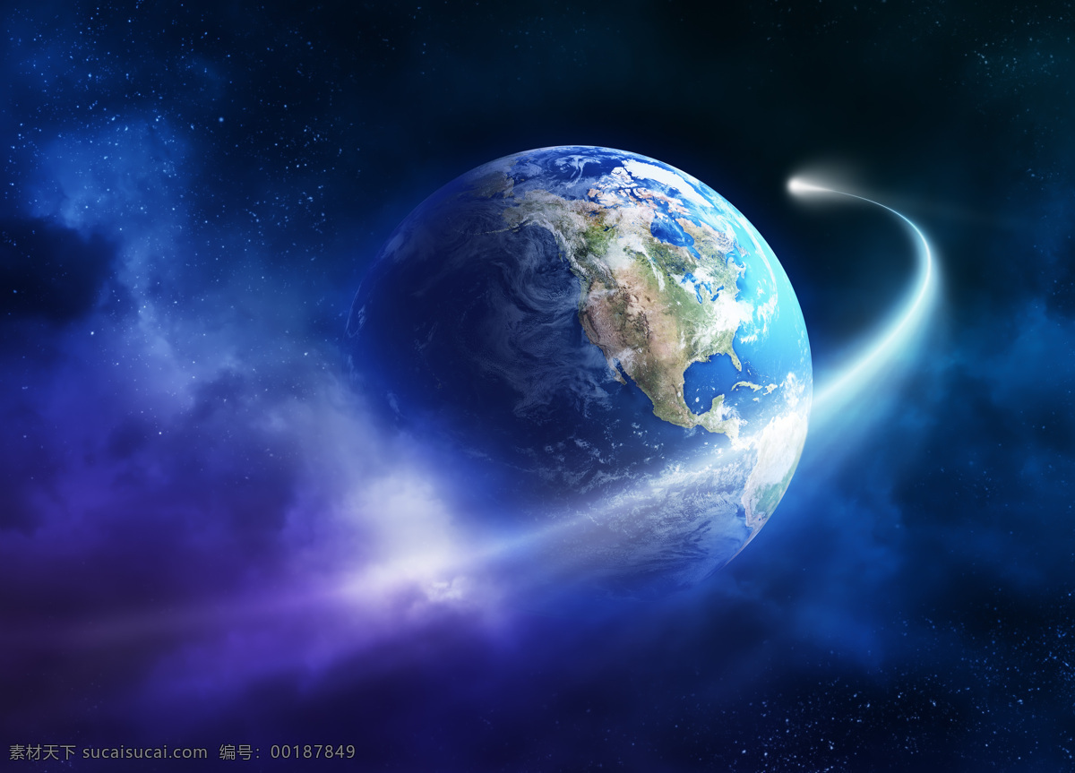 流星 劃過(guò) 地球 黑夜 天空 星空 宇宙 月亮 云朵 生物世界