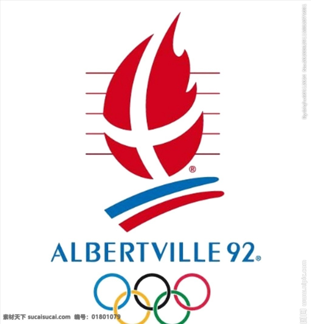1992 年第 十 六届 冬奥会 会徽 奥运会 冬季 比赛 标识 标志图标 公共标识标志