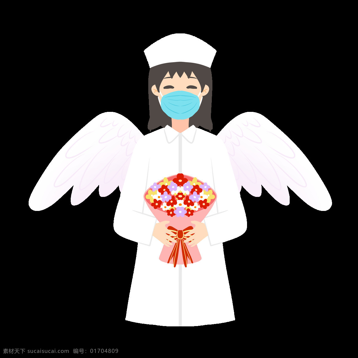 医生 护士 天使 插画 卡通 背景 社会 公益 宣传