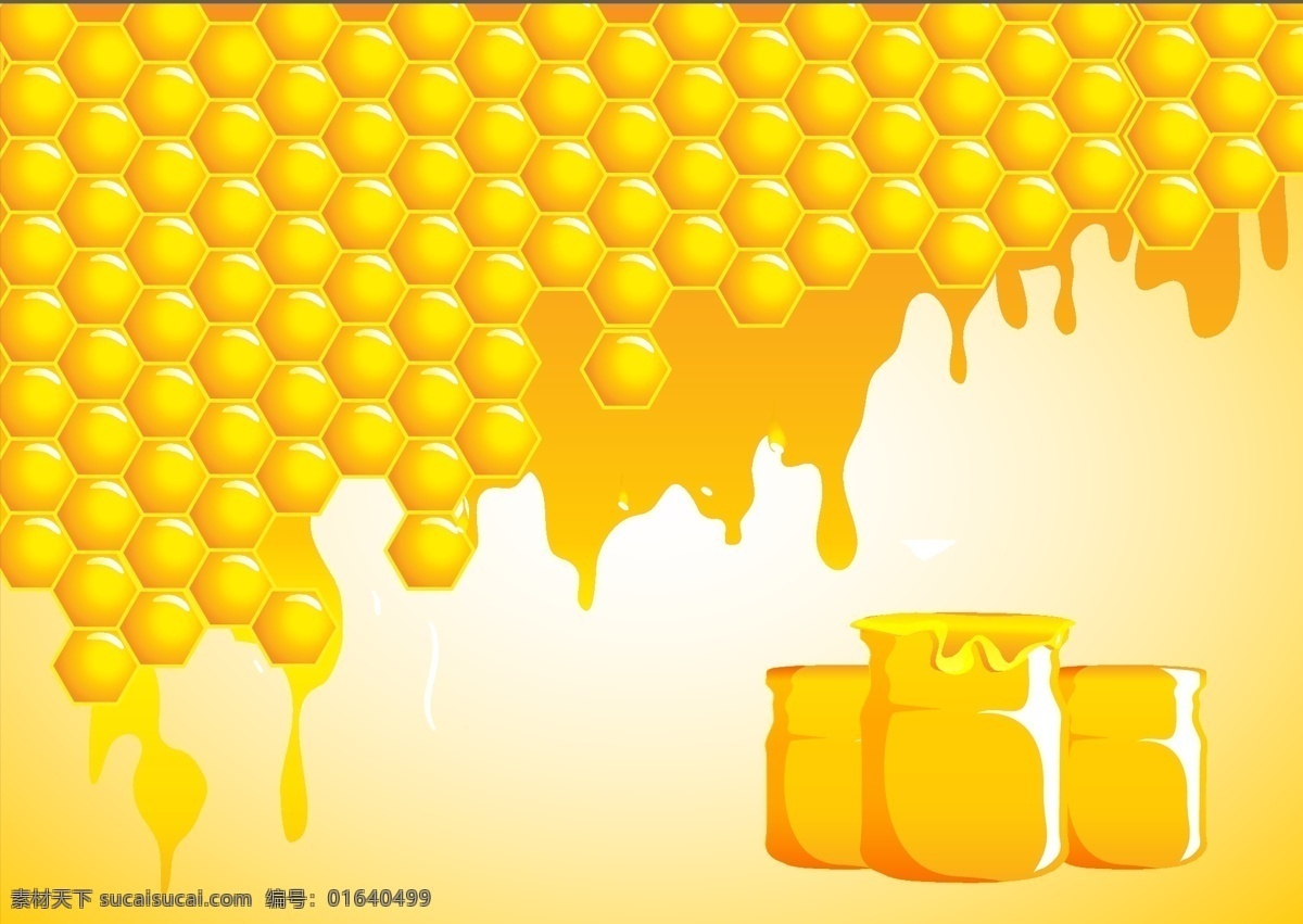 可爱 卡通 蜂蜜 食品 海报 画册 矢量 背景 黄色背景 矢量背景 卡通背景 蜂蜜背景 广告 蜂房 采蜜 甜蜜