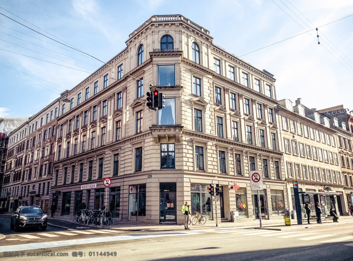 哥本哈根 复古 欧式 建筑 繁复 华丽 古老 高楼 千库原创