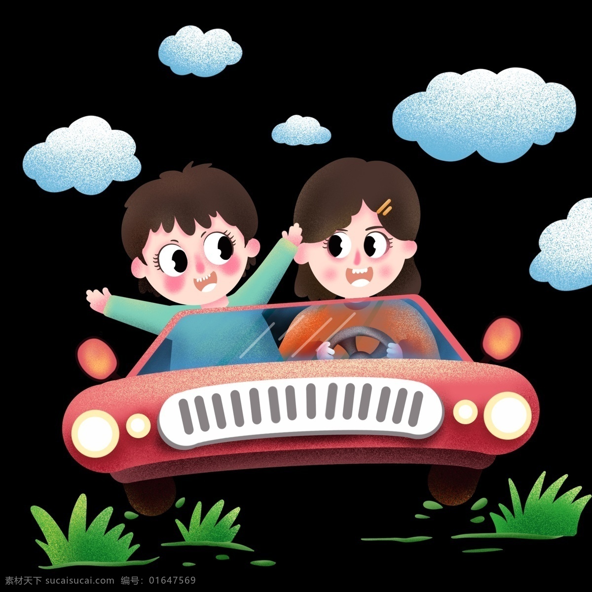 夏季 郊游 坐 汽車 小孩 免 摳 圖 夏日郊游 兒童游玩 兒童節(jié) 六一 坐汽車的小孩