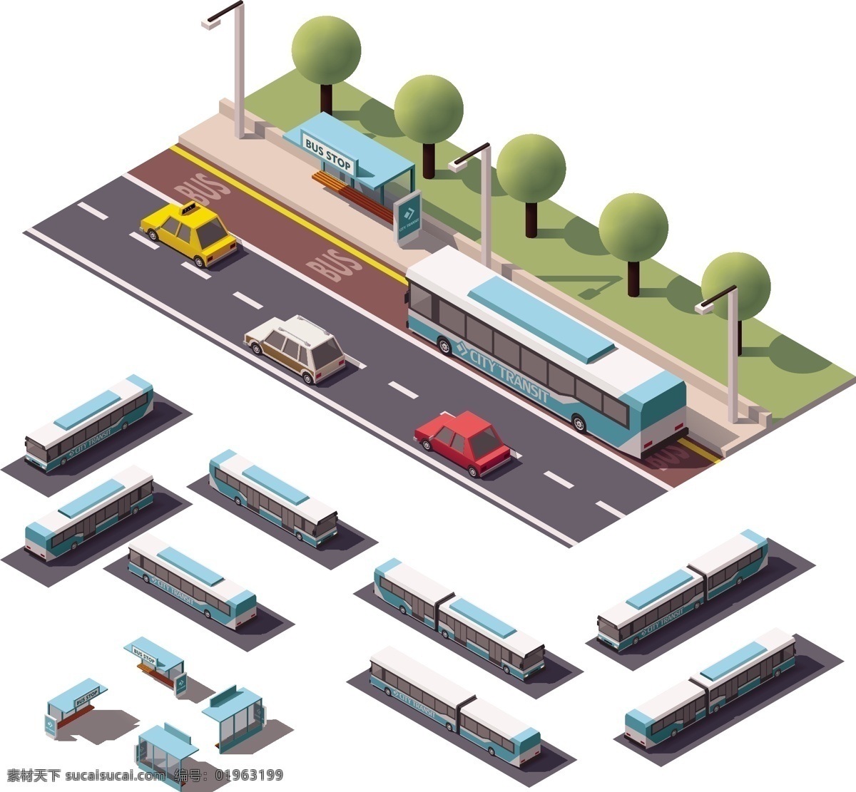 等距 矢量 公交 车站 公交车站 公交车 公共汽车 公共汽车站 矢量图 场景 街边 绿化 交通设施 交通工具 马路 道路 汽车 小轿车 车辆 运输 客运 站台 共享 建筑物 环境设计 景观设计