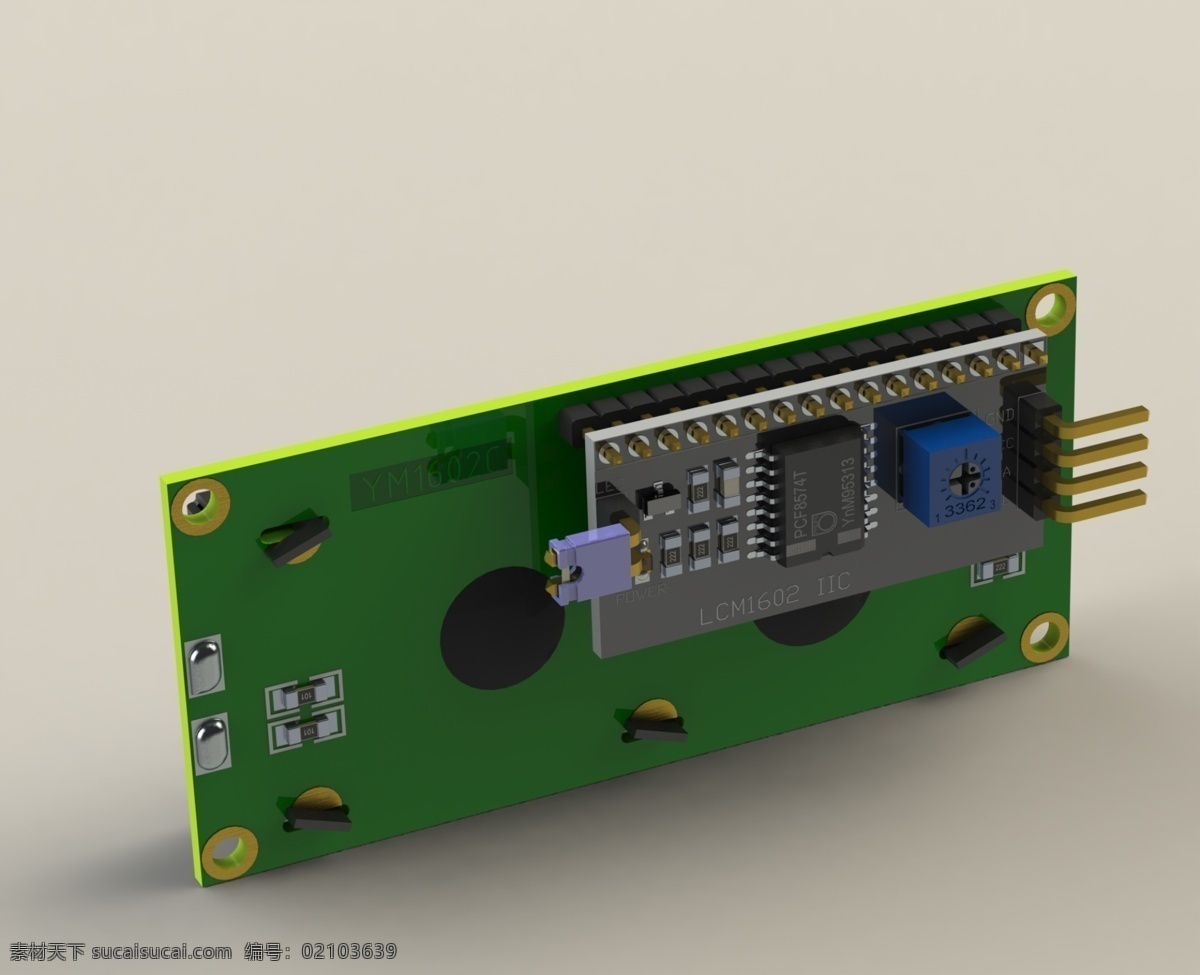 液晶顯示 模塊 iici2c 電氣 教育 愛好 3d模型素材 其他3d模型