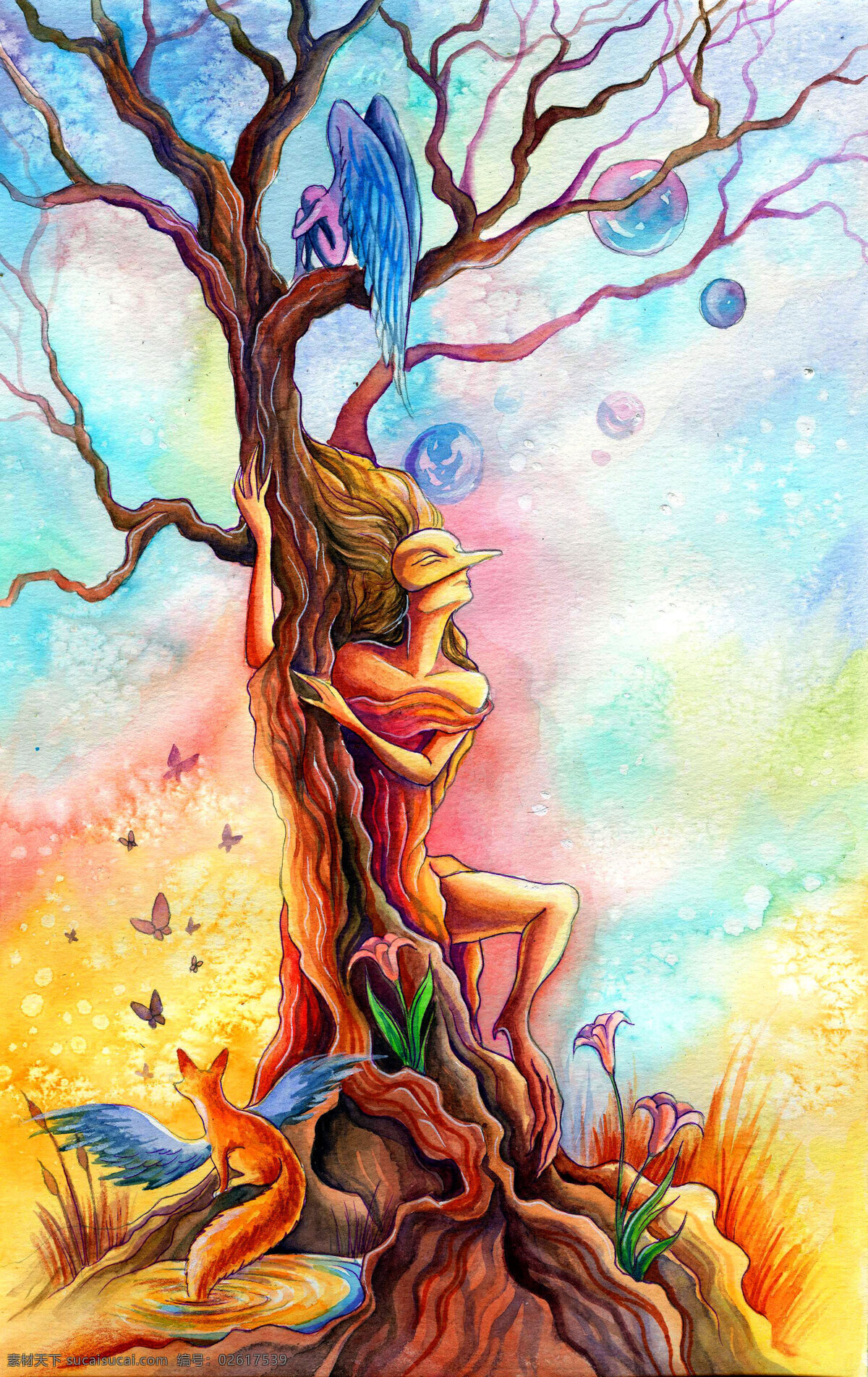 动漫动画 动漫 插画 动画 抽象 狐狸 蝴蝶 天使 魔鬼 动漫人物