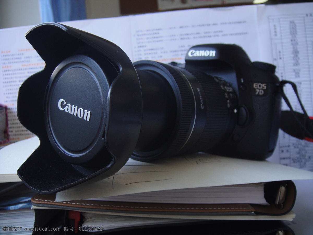 单反相机 佳能 镜头 生活百科 生活素材 数码相机 佳能7d 遮光罩 7d eos 镜头盖 psd源文件