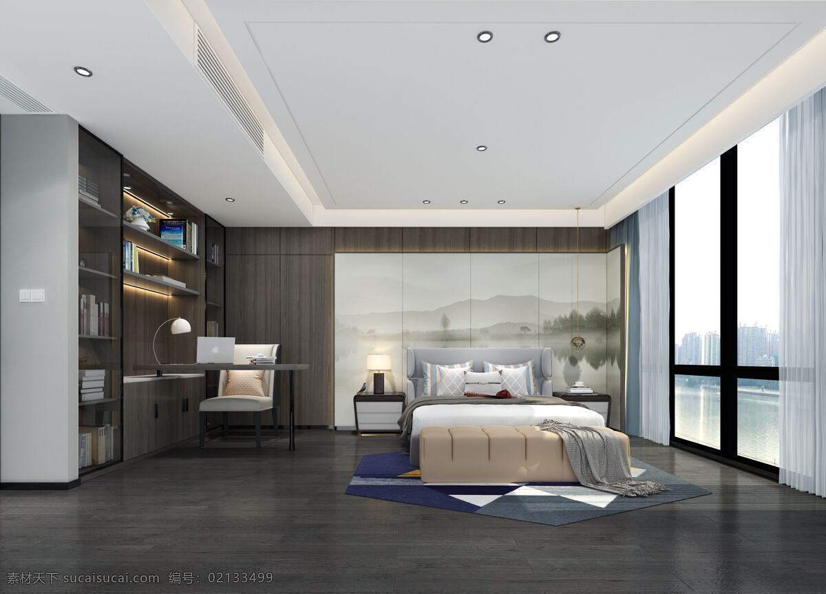 室内卧室设计 现代轻奢 极简 现代 轻奢 衣柜全屋定制 室内设计 环境设计 3d设计 室内模型