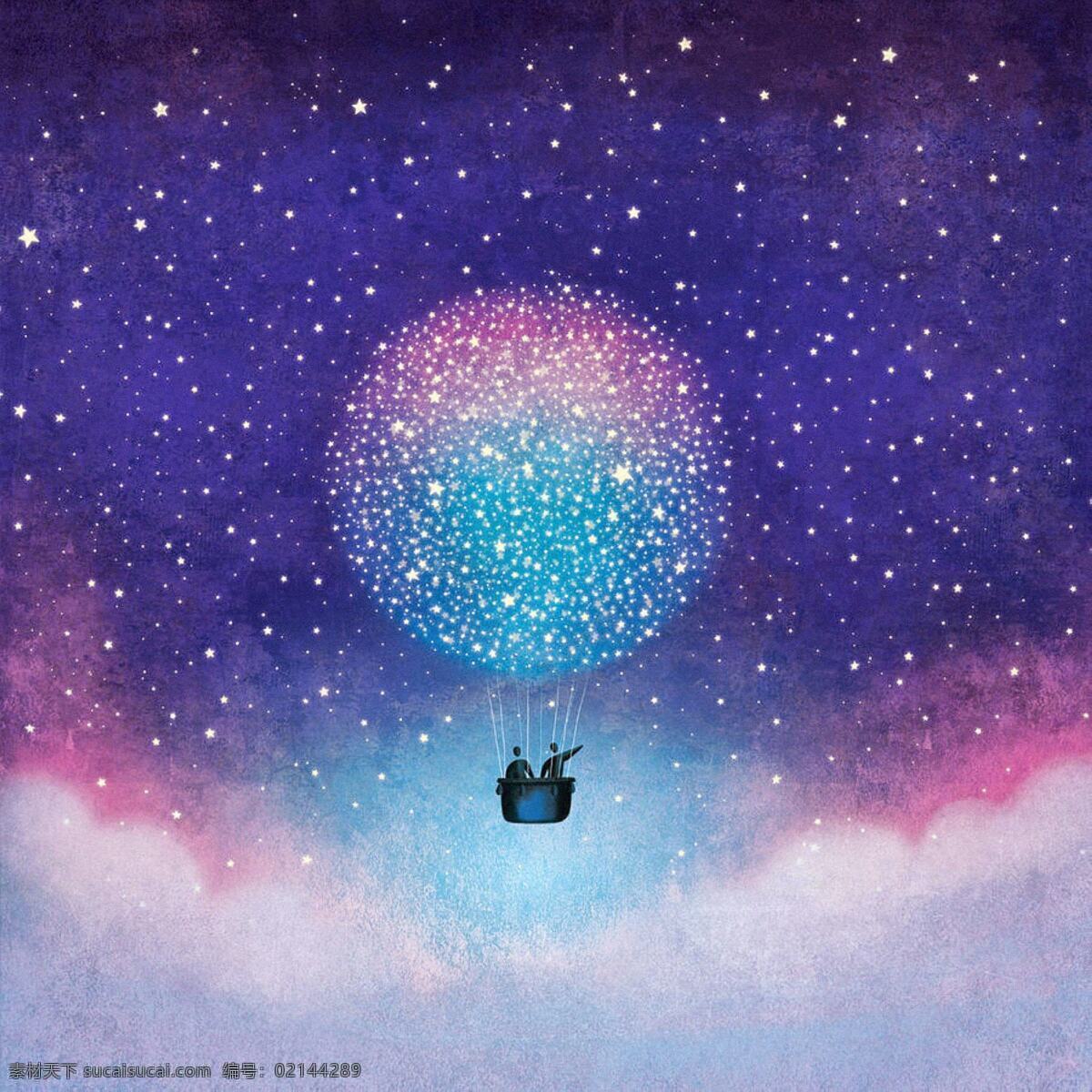夢幻星空圖片 夢幻 背景 壁紙 手機 星空 星星 銀河 幻想 創(chuàng)意 氣球 熱氣球 天空 屏保 廣告 插畫 自然風景