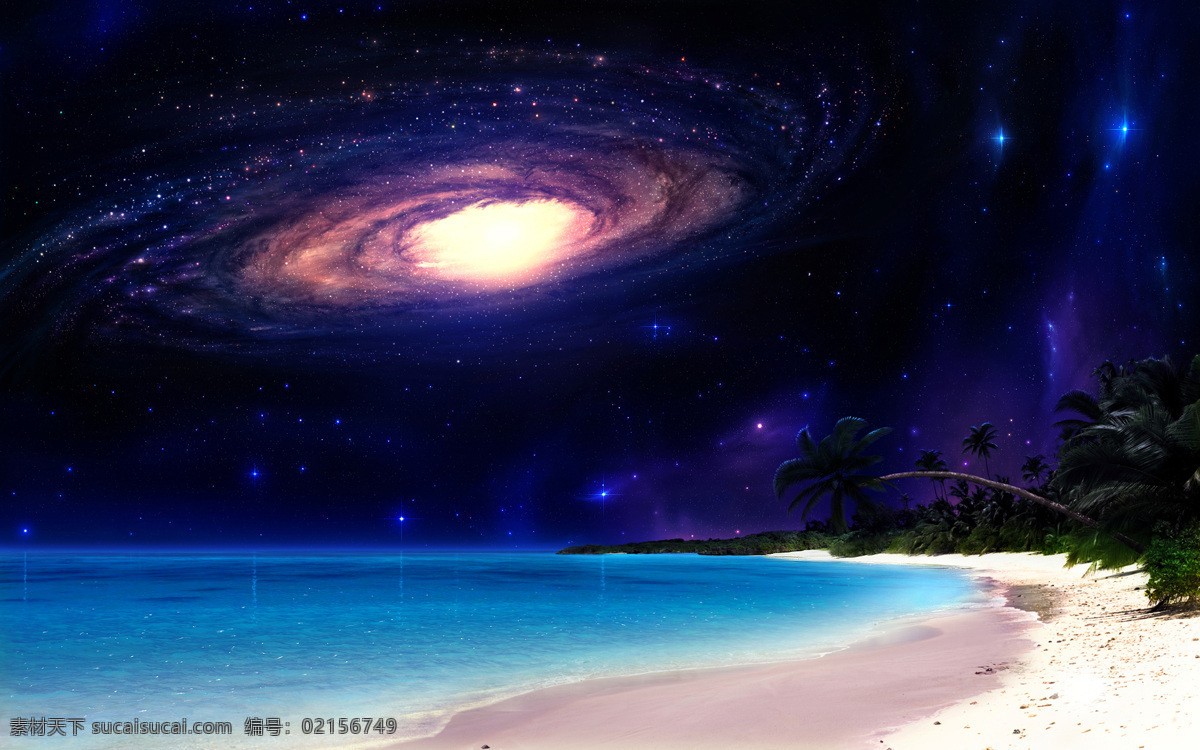 高清 夢幻 海邊 星空圖片 星空 太空 天空 星系 銀河 唯美天空 高清圖片下載 分辨率 300