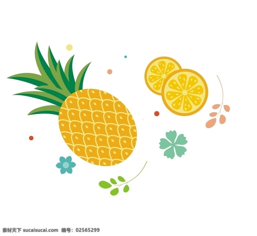 菠萝 黄色 矢量 水果 标志图标 公共标识标志 pdf