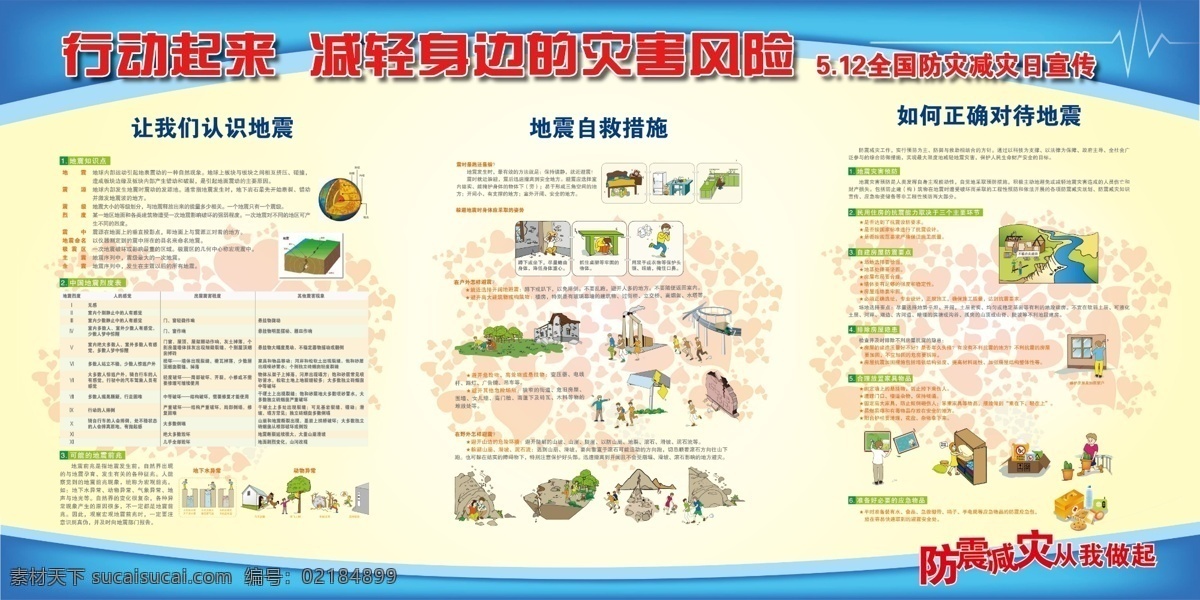 全國 防災 減災 日 地震自救措施 防災減災展板 防災減災知識 防災減災預案 預防自然災害 地震局