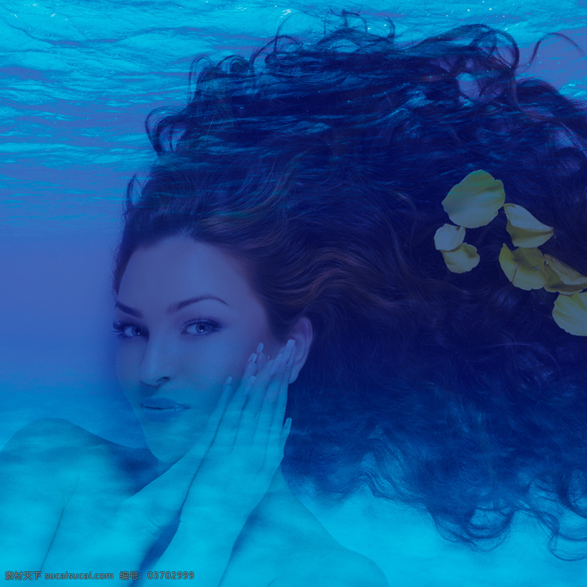 海底美女 海底 美人魚 女人 美容 藍(lán)色 背景 海水 美女 深海 海洋 女性婦女 人物圖庫