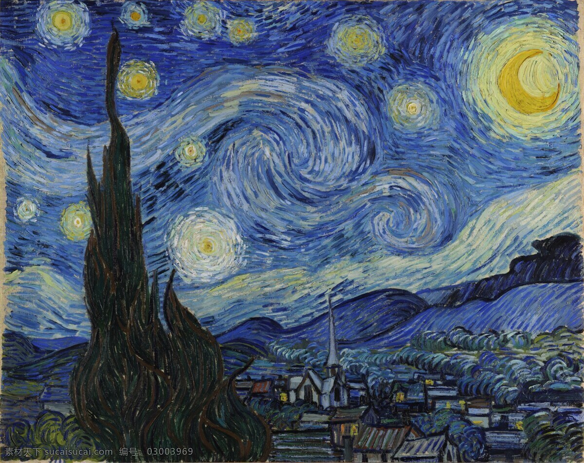 梵高 星夜 星空 油画 欧美 文化艺术 绘画书法