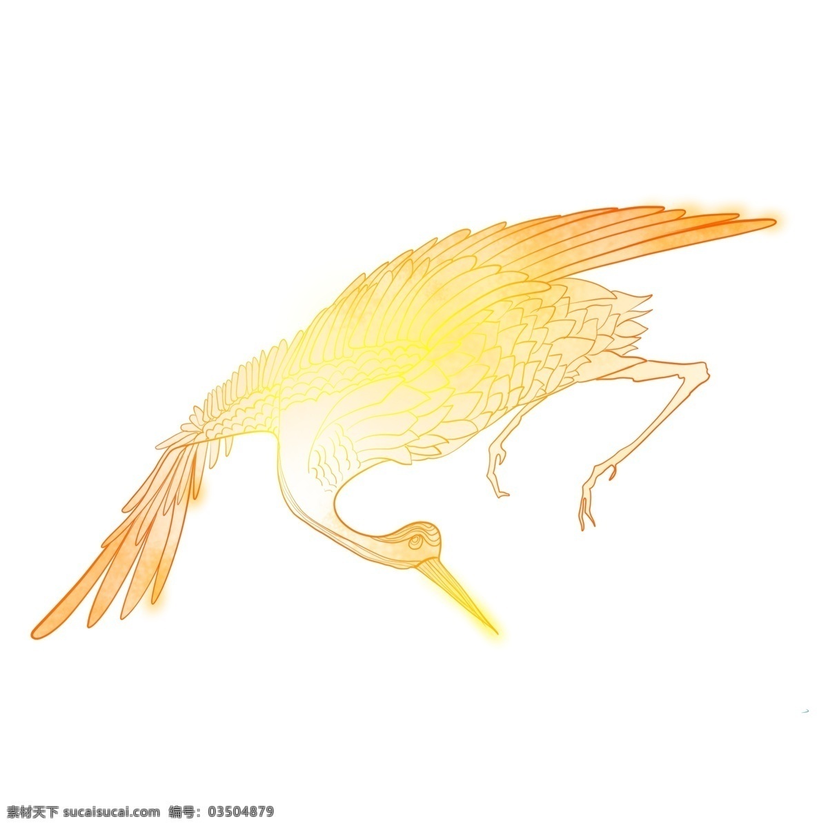 簡約 手繪 仙鶴 透明 動物 免摳元素 透明素材 裝飾元素