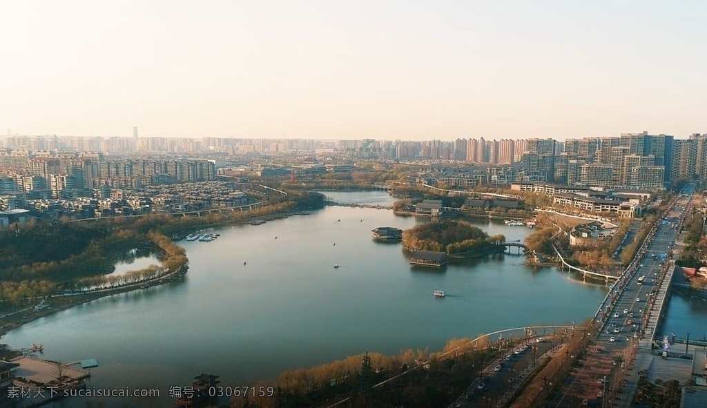 俯瞰 西安 曲江 大 美 风景 湖泊 壮丽 美景 城市 视频记录 多媒体 实拍视频 城市风光 mp4