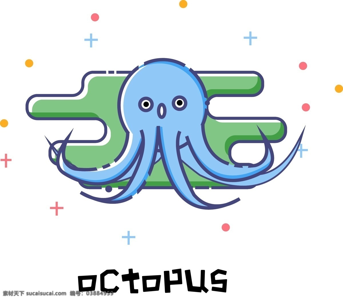 矢量 简约 可爱 卡通 海洋 动物 章鱼 海洋动物 简约章鱼 可爱章鱼