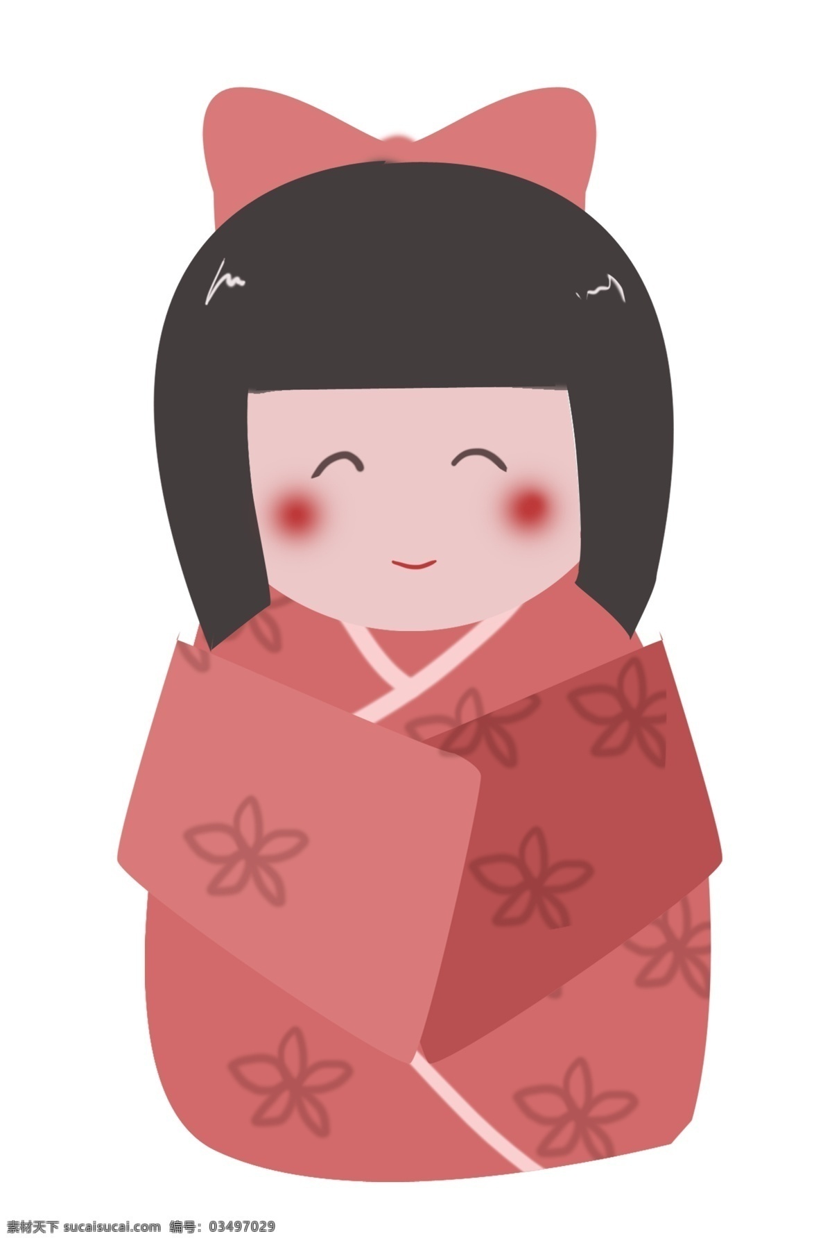 開心 小女孩 人偶 插圖 粉色衣服 漂亮的衣服 老式衣服 開心的圖案 紅色蝴蝶結(jié) 紅色花瓣 卡通人偶 人偶插圖