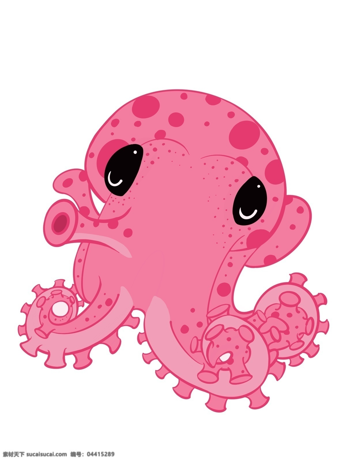 粉色卡通章鱼 粉色 章鱼 动物
