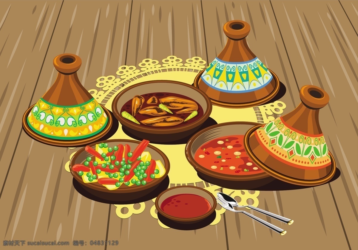 手绘 矢量 印度 美食 插画 手绘美食 矢量素材 食物 手绘食物 美食图标 美食插画 印度美食 火锅