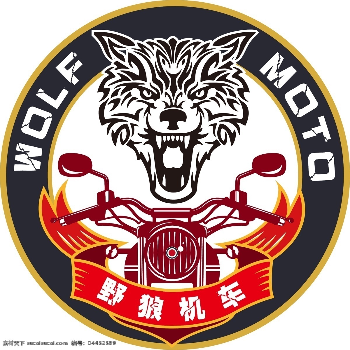野狼机车 logo 宣传 标志