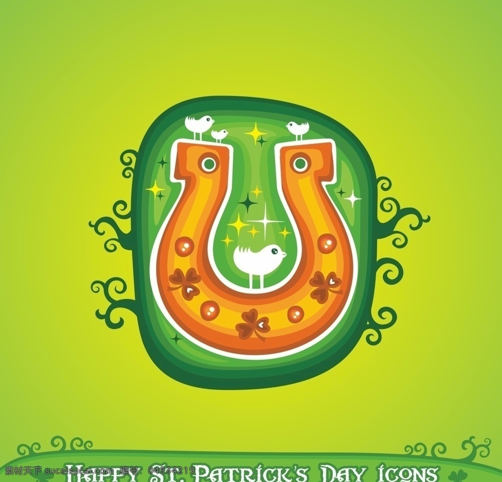 爱尔兰 国庆节 元素 爱尔兰元素 爱尔兰节 圣帕特里克节 幸运 传统 节日 绿色 矢量 标志图标 其他图标