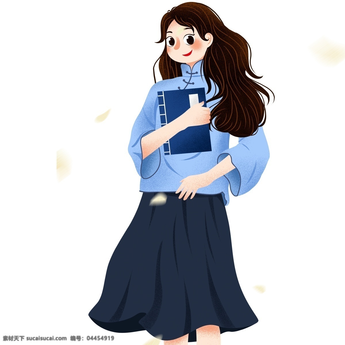 抱 本書 民國(guó) 女生 學(xué) 手繪 人物 民國(guó)風(fēng) 學(xué)生 青年 五四青年節(jié) 女青年 書本 插畫 美女 女孩