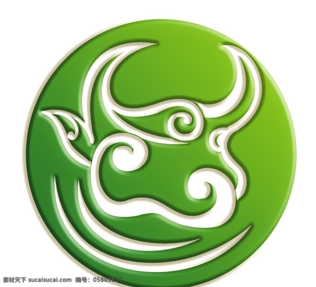 畜牧企业标识 畜牧 logo 绿色 渐变 牛 标志图标 企业 标志