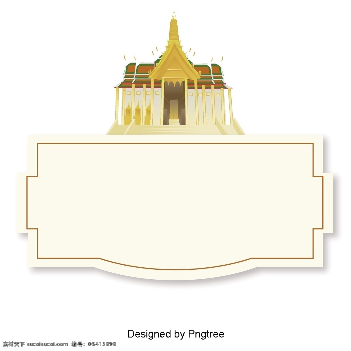 装饰 泰国 边境 金佛寺 建筑 窟 边界 框 插图 文本 标题