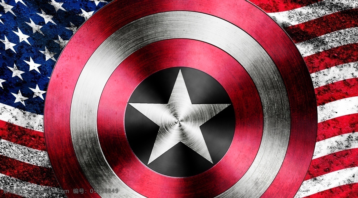 美国 队长 盾牌 米字旗 美国队长盾牌 美国米字旗 背景墙 漫画风 电影插图 动漫动画