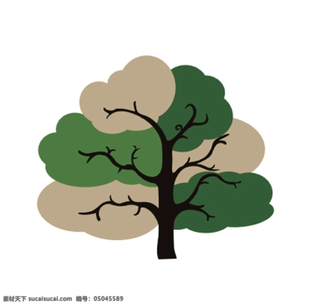 矢量树木素材 简单 卡通 矢量树 树 圆形 常用 底纹边框 其他素材 logo设计