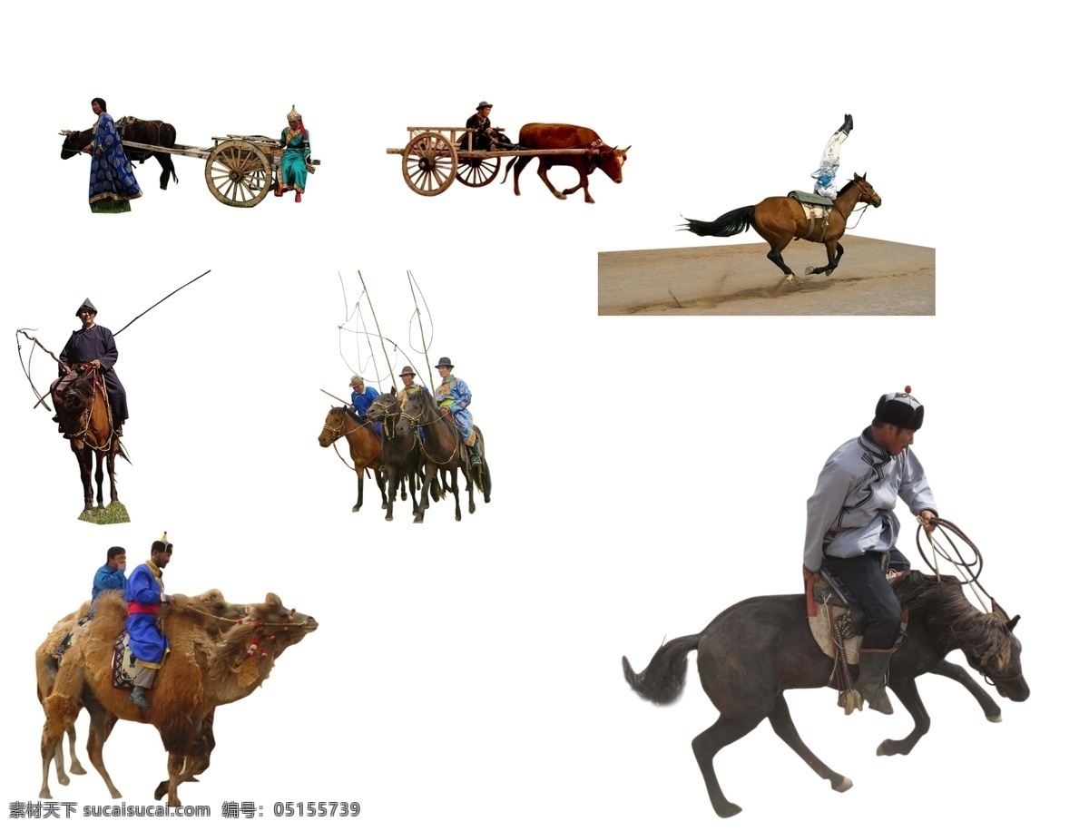 少数民族 蒙古族 那达慕大会 乌拉特 骑马 中年男子 少数民族服装 蒙古族节日 马术表演 骆驼 马车 高清分层素材 分层