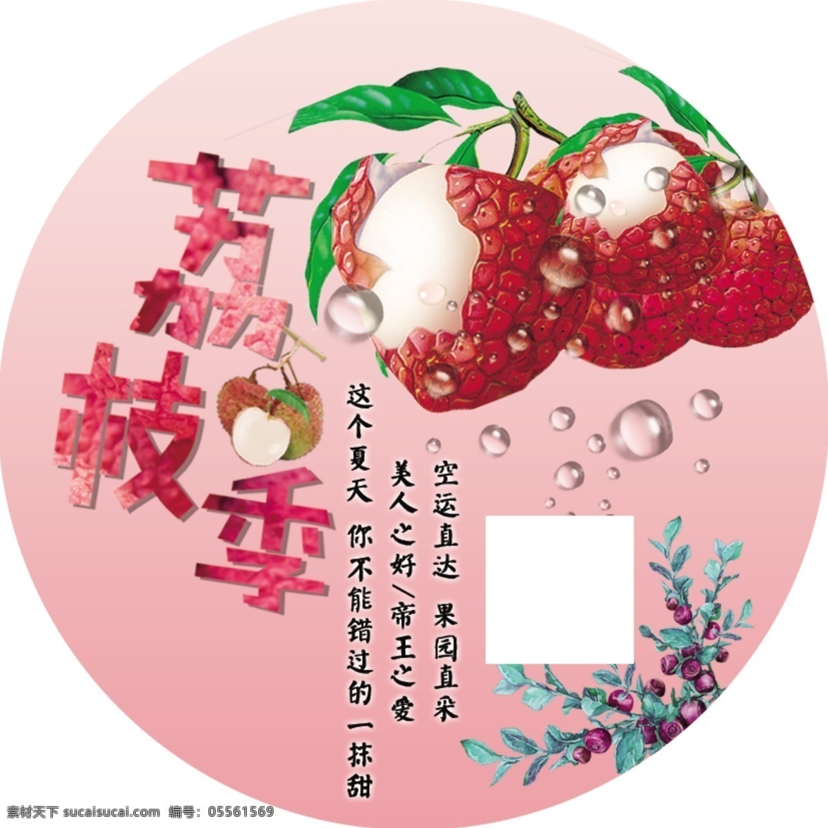 水果 不干膠貼紙 標簽 荔枝 圓形貼紙 異形 荔枝季