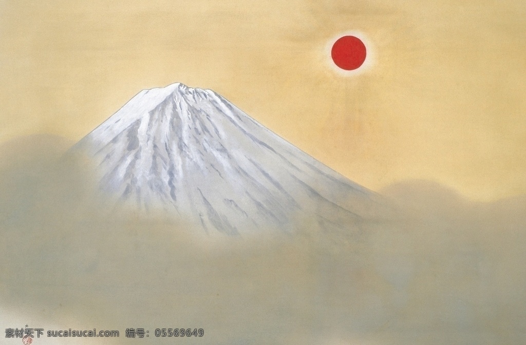 日本 富士山 山 名山 油画山 油画富士山 动漫动画 风景漫画