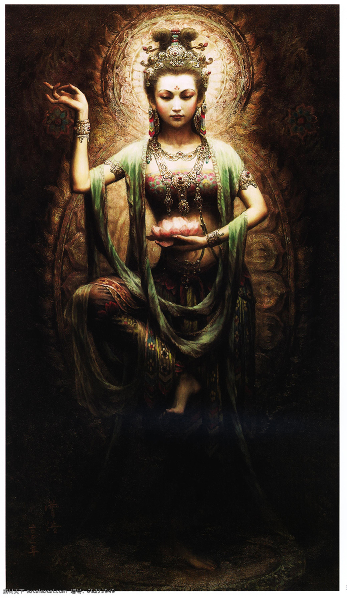 敦煌美女 敦煌 美女 绘画 艺术 油画 唯美的 中国 古典 文化艺术 绘画书法 设计图库 300