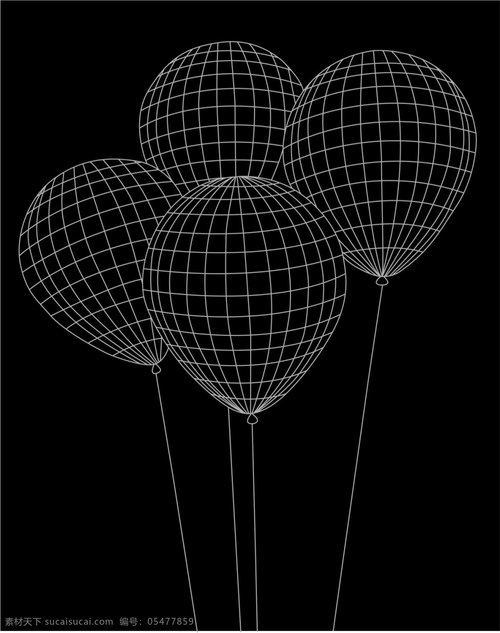 3d 雕刻 立体 三维 视觉效果 台灯 线条 夜灯 cnc 描边 灯泡 平面3d 创意 气球 热气球
