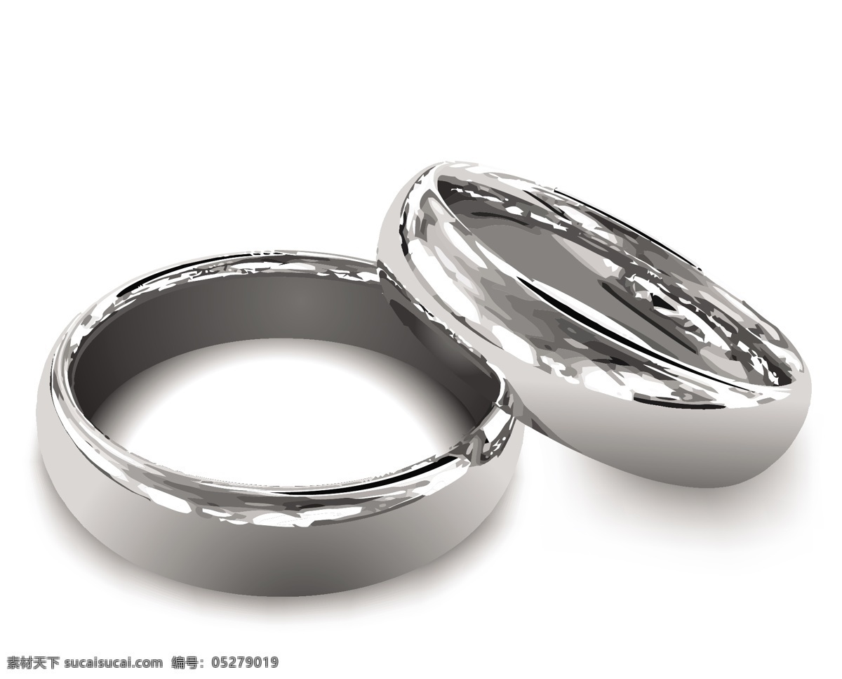 一对 银色 戒指 矢量 婚庆饰品 对戒 银色戒指 珠宝首饰 白色