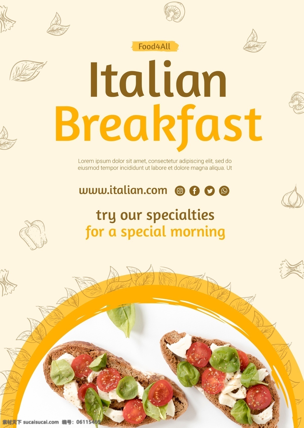 意大利 美食 宣传 广告 意大利美食 早餐海报 宣传海报 美食招贴 美食海报