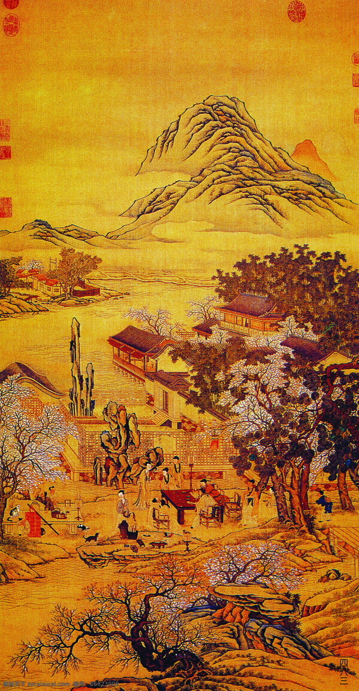 古代插圖 古代書畫 設(shè)計(jì)素材 其它插圖 書畫美術(shù) 橙色