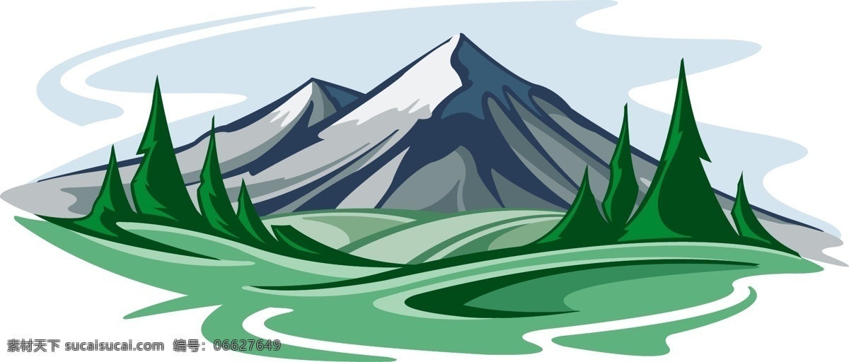 自然風光 插畫 背景 大樹 山坡 高山 底紋 廣告背景 矢量背景 底紋邊框 矢量素材 白色