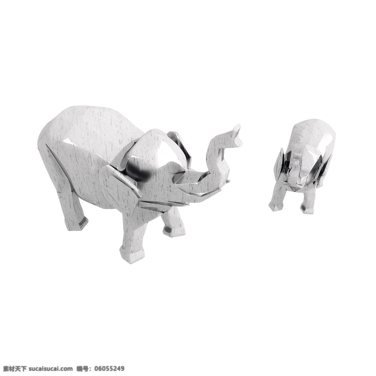 立体 动物 母子 图 创意 母亲节 质感 大象 套图