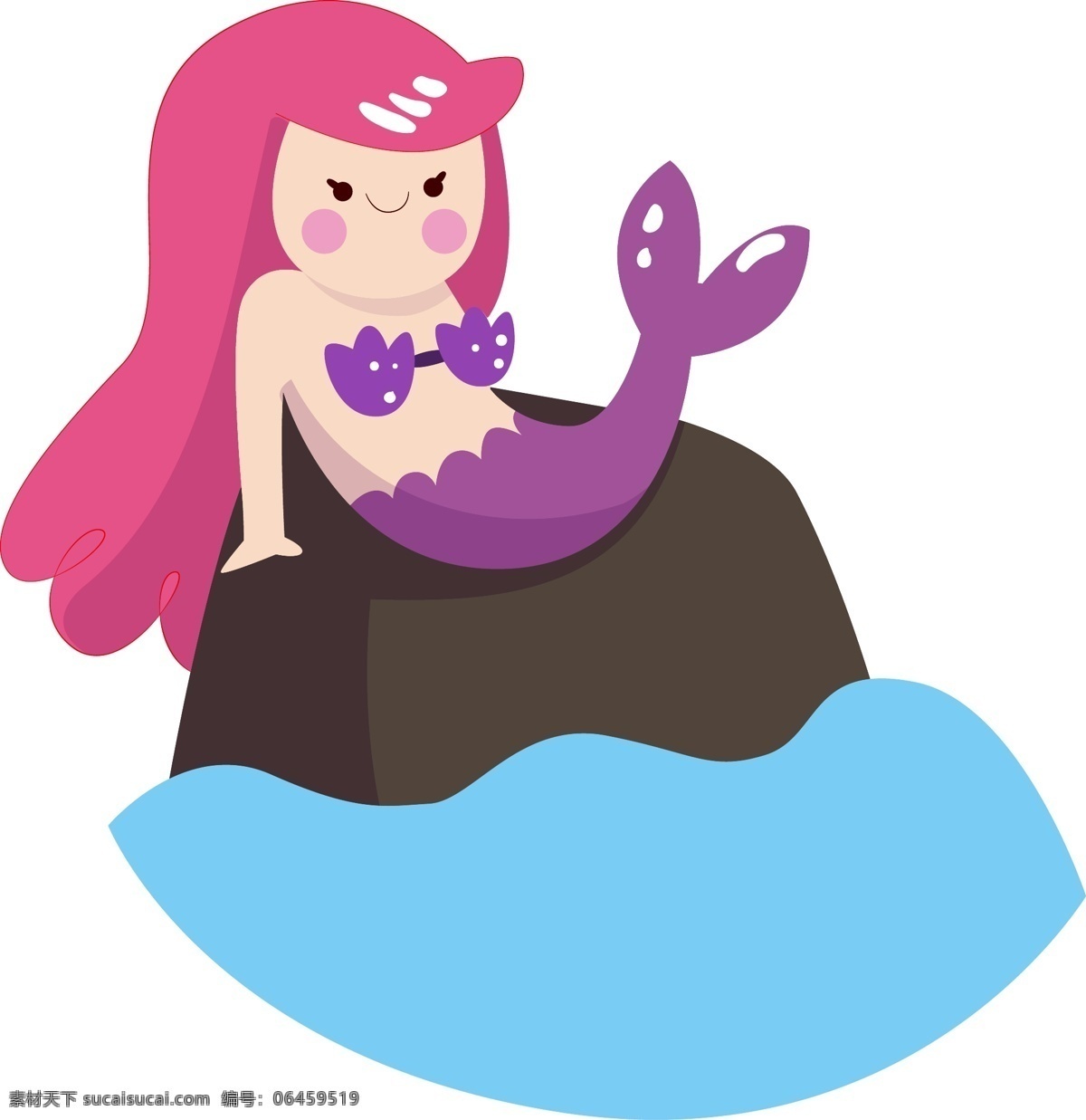 唯美 美人魚 元素 手繪 矢量 透明元素 ai元素 免摳元素