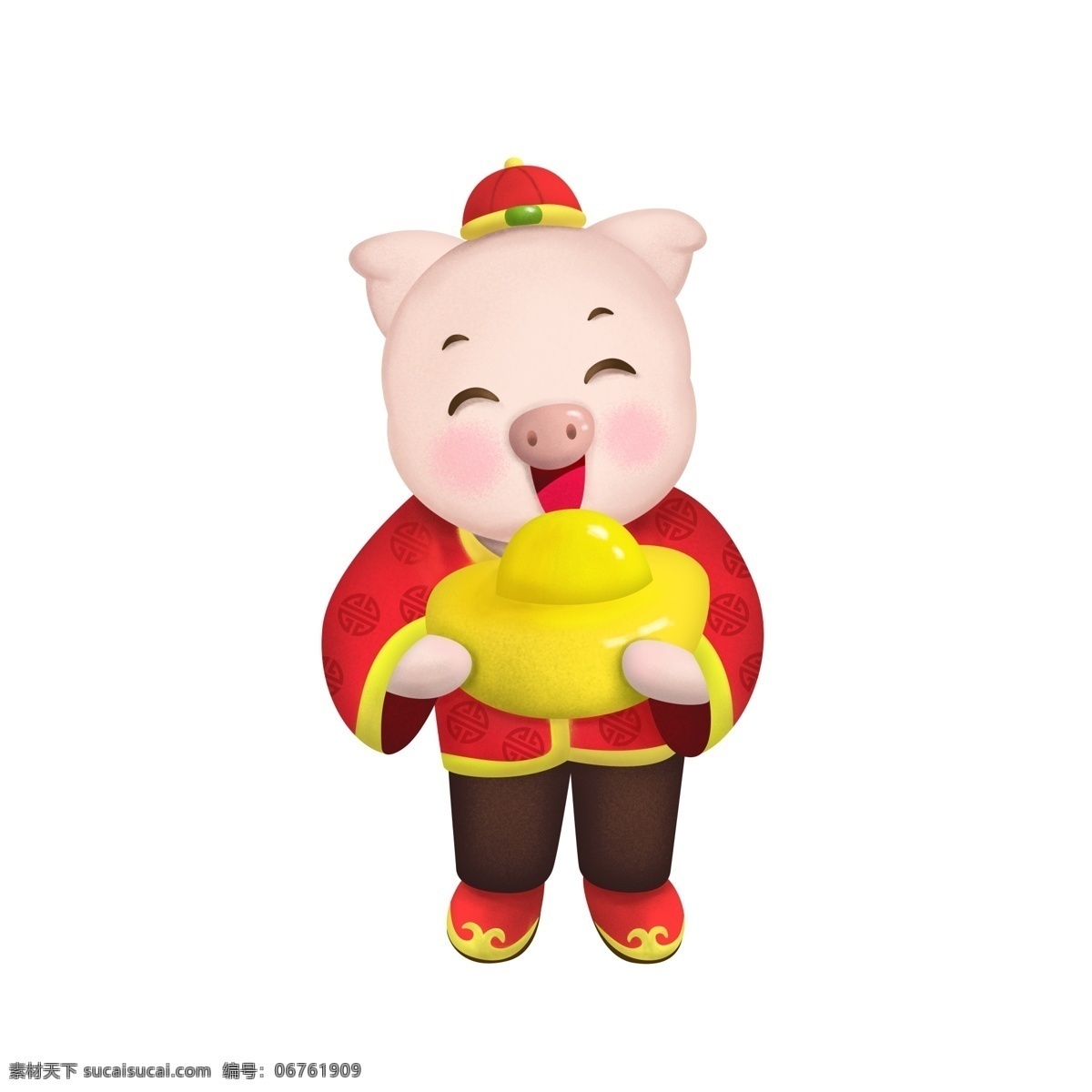 春节 新年 猪年 卡通 生肖 猪 传统 喜庆 元宝 拜年 生肖猪 开通猪