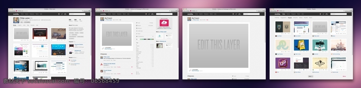 dribbble 預覽 頁面 布局 設置